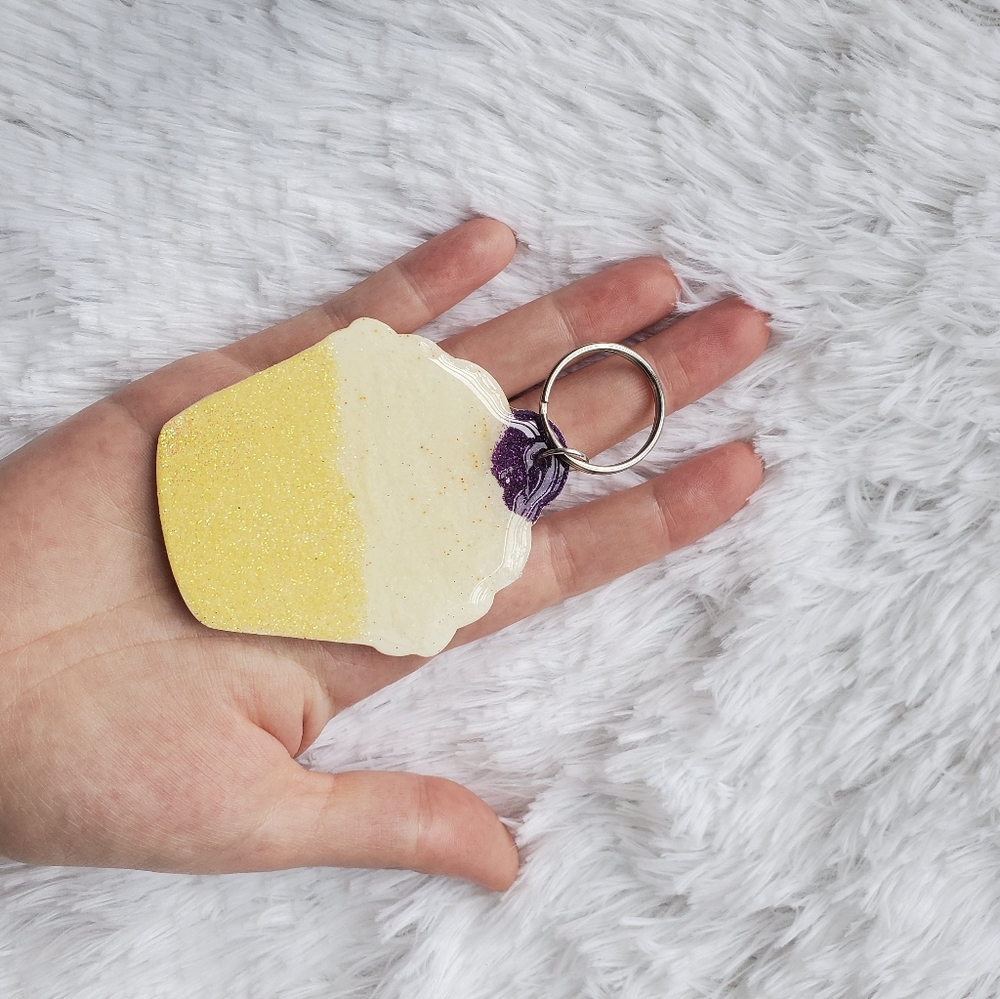 Vanilla Cupcake Key Chain